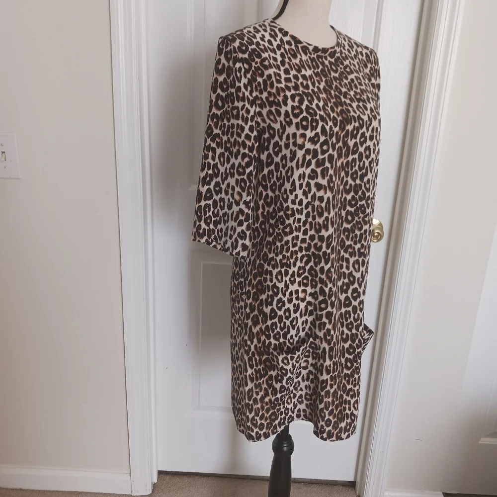 Equipment Aubrey Animal Print Silk Dress